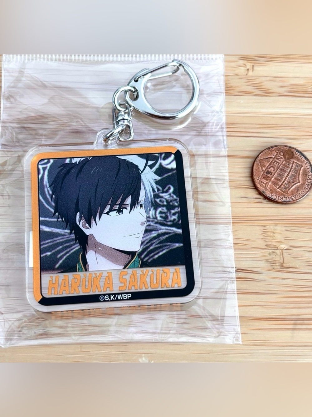Rare Wind breaker acrylic keychain Sakura smiling